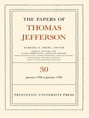 cover image of The Papers of Thomas Jefferson, Volume 30
